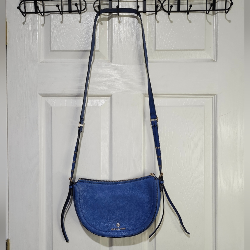 Michael Kors Camden Vintage Blue Crossbody Bag with Adjustable Strap